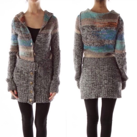 Anthropologie Sweaters - Sleeping on Snow Colorfield Alpaca Belted …